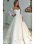 Fashion 2020 Lace Wedding Dresses 3/4 Sleeve Sexy V-Neck Bridal Gowns Appliques